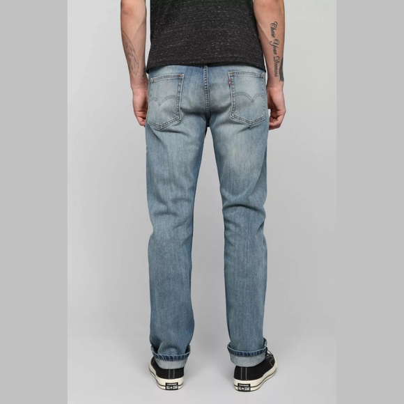 Levi's Blue Medium Wash 513 Slim Straight Leg Denim Jeans - Picture 3 of 13